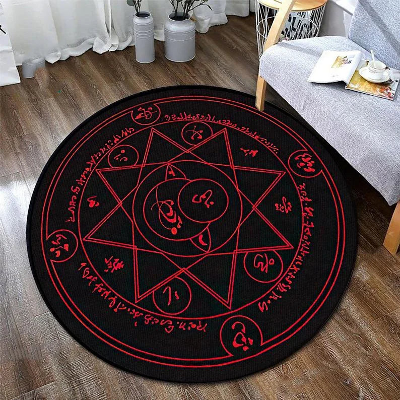 Ethnic Mandala Round Carpet for Living Room Decor by Axyaa