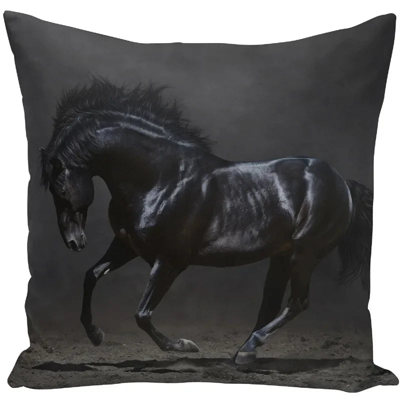Animal Horse Printed Cushion Cover by Axyaa - Sofa Decor Pillowcase