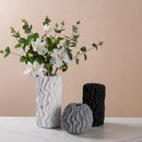 Axyaa Striped Ceramic Vase Wavy Pattern Flower Arrangement Terrarium Home Decoration