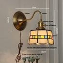 Axyaa Nordic LED Wall Light Fixture Blue Glass Copper Finish