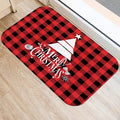 Axyaa Red Plaid Print Door Mat: Non-Slip Home Kitchen Bathroom Carpet