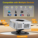Axyaa 4K Android12 WiFi 6 Home Theater Projector 40000 Lumens Full HD 3D HDR10