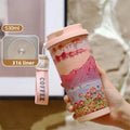 Axyaa Ceramic Inner Liner Tumbler Stainless Steel Cup with Lid & Straw