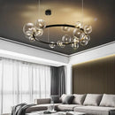 Axyaa LED Glass Bubble Ring Chandelier for Home, Modern Ceiling Light