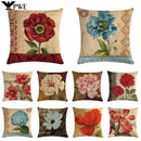 Axyaa Retro Rose Linen Pillowcase 45*45cm - Furniture Decorative Cushion Cover