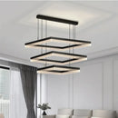 Axyaa Modern Minimalist Square LED Pendant Light Dimmable Chandelier for Living Room & Bedroom