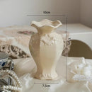 Axyaa Ceramic Milk Oil Relief Vase for Elegant Fresh Flower Arrangement