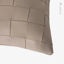 Axyaa Woven Leather Square Pillow Cover Trio for Stylish Living Room
