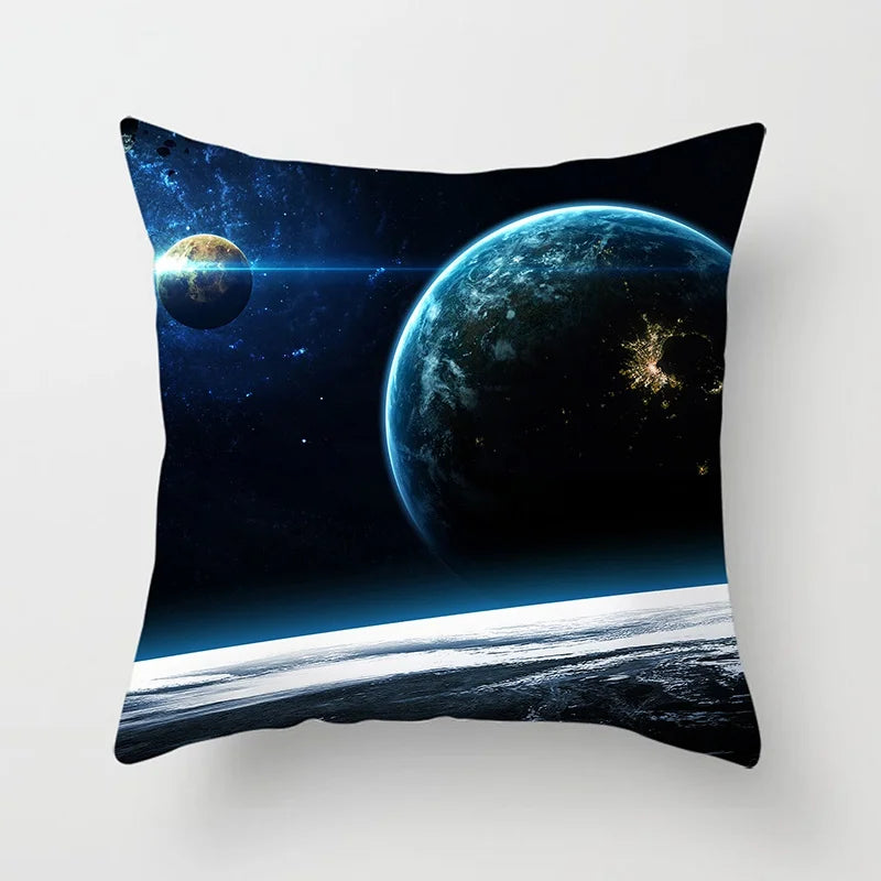 Axyaa Starry Sky Landscape Planet Series Pillowcase for Futuristic Home Decor