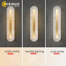 Axyaa Luxury Marble Wall Light: Modern Copper Gold Sconce LED Fixture