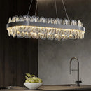 Axyaa LED Crystal Chandelier: Luxury Modern Living Room Pendant Lamp