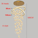 Axyaa Crystal Chandelier for Modern Home Stair Living Dining Room Lighting