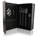 Axyaa 24-Piece Black Stainless Steel Cutlery Set Dishwasher Safe