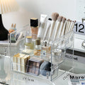 Axyaa 3-Tier Makeup & Skincare Storage Display Case: Transparent Desktop Organizer