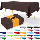 Axyaa Waterproof Vinyl Tablecloth 6 Pack 54x108In Disposable Plastic Table Covers