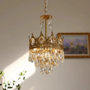 Axyaa Rustic Crown Crystal Chandelier for Bedroom Living Room Foyer Lighting