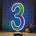 Axyaa Starry Sky Tunnel Neon Numbers Sign - Double-Sided 3D Lights