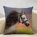 Axyaa Tropical Style Running Horses Pillowcase Home Decor Square Linen Animal Pillow Case