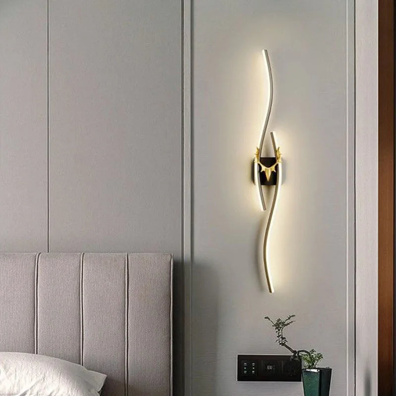 Axya Antler LED Wall Lamp in Black Gold for Stylish Indoor Decor