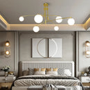 Axyaa Glass Black Gold Chandelier for Living Room Bedroom G9 LED Fixture