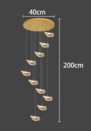 Axyaa Crystal Chandelier Stair Pendant Living Room Lighting Home Decor Interior Lights