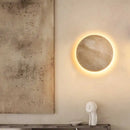 Axyaa LED Wall Light Yellow Travertine Stone Bedside Lamp for Bathroom Mirror
