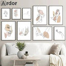 Nordic Kiss Love Wall Art Prints by Axyaa for Home Decor