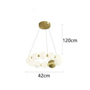 Axyaa Nordic Buddhist Beads Pendant Chandelier_LED Circular Dining Lamp