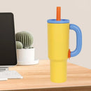Axyaa Stainless Steel Insulated Mug with Handle and Straw