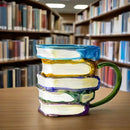 Axyaa Glass Book Mug Hand-painted Water Crystal Living Room Decor