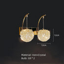 Axyaa Crystal Wall Lamp: Gold Metal, G9 Bulb, Adjustable Wire, Elegant Lighting for Home