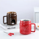 Axyaa Ceramic Chocolate Melting Cup with Fork - 200ML