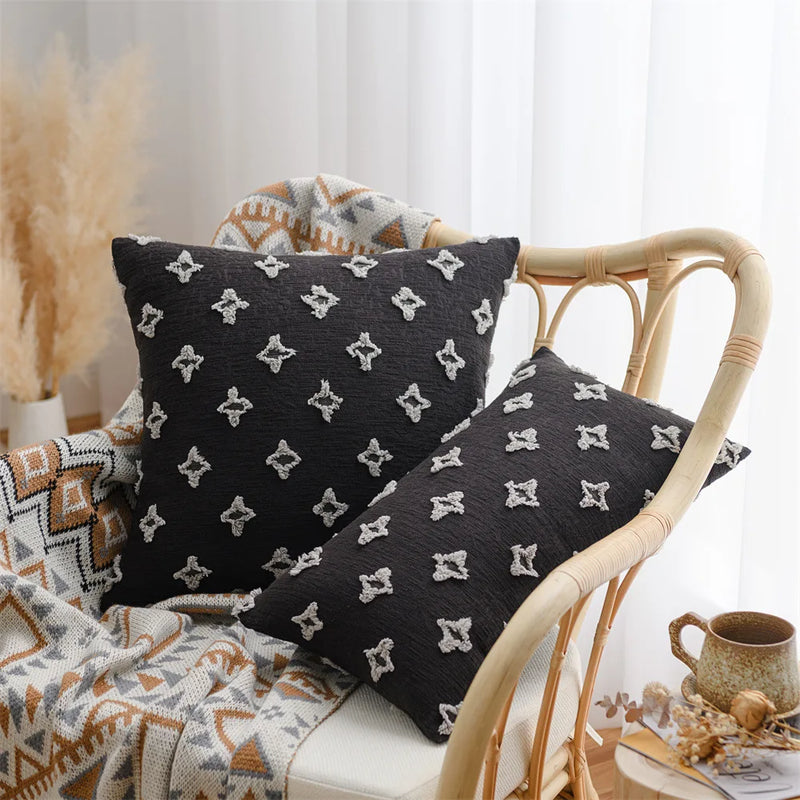 Axyaa 30x50 Black Cushion Covers for Sofa, Chair, and Bed Decor