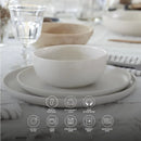 Axyaa Pacifica Salt White Stoneware 12-Piece Place Setting for 4
