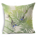 Axyaa Tropical Plants Linen Cushion Cover 45x45cm - Decorative Sofa Bed Pillow Case