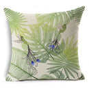 Axyaa Tropical Plants Linen Cushion Cover 45x45cm - Decorative Sofa Bed Pillow Case