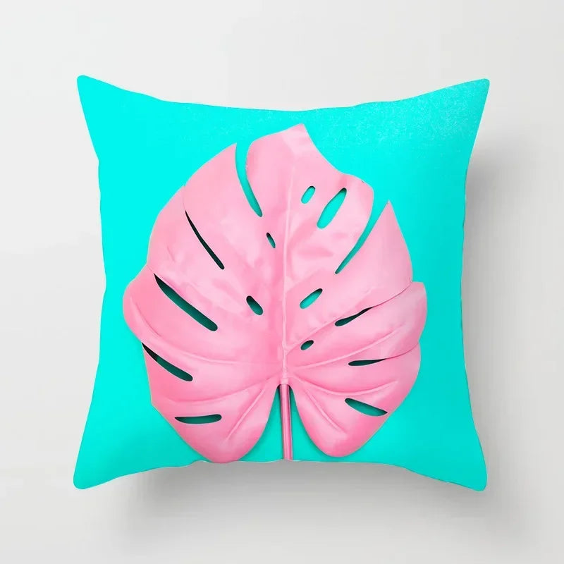 Axyaa Tropical Leaf Print Pillowcase for Living Room Sofa