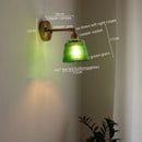 Axyaa Green Glass LED Wall Light for Home Decor, Japanese Style, Living Room, Bedroom