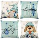 Axyaa Christmas Letter Print Throw Pillow Cover for Festive Home Decor