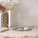 Axya Oval Stainless Steel Tray with Handle, Aromatherapy Mirror Cosmetic Storage