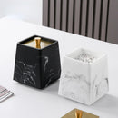 Axya Golden Lid Marbling Resin Storage Box for Bathroom Accessories