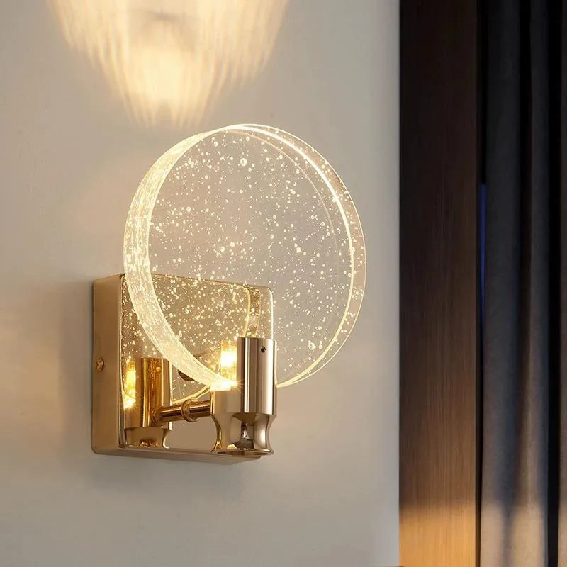 Crystal Bubble Wall Lamp for Bedroom, Minimalist Living Room Lighting by Axyaa.