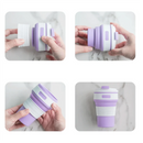 Axyaa Silicone Travel Cup: Portable Folding Water Cup for Outdoor Camping & Sports