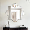 Axyaa Beveled Edge Frameless Wall Mirror 70x80cm for Bathroom Living Room