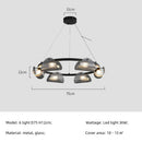 Axyaa Smoky Gray Glass Chandelier Pendant Light Luxury Living Room LED Luminarias
