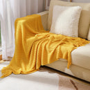 Axyaa Knitted Throw Blanket with Tassel - Summer Decor for Sofa & Bed
