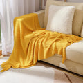 Axyaa Knitted Tassel Throw Blanket for Sofa & Bed - Summer Decor Plaid Blanket