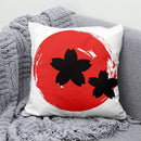 Axyaa Lucky Cat Mount Fuji Art Cushion Cover - Japanese Style Throw Pillow
