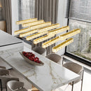 Axyaa Crystal Stair Chandelier: LED Indoor Ceiling Hanging Light for Living Room