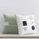 Axyaa Green Black Line Embroidery Pillow Cover for Modern Home Decor